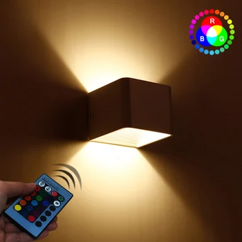  Moderné 5W Farebné Led Stenové Svetlo RGB LED Efekt Nástenné Svietidlo KTV Karaoke Bar domáce Dekorácie Wandlamp s diaľkovým ovládačom