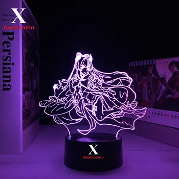  Genshin Vplyv 3D LED Lampa Sangonomiya Kokomi pre Deti Spálňa Decor Dieťa Narodeniny Darček Hra Genshin Vplyv Nočné Svetlo