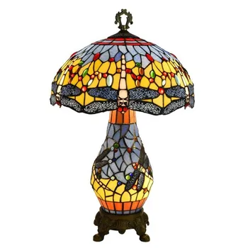  Európska Tiffany Foyer Stolná Lampa Stredozemného Mora Dragonfly Sklo Veľký Stôl, Svetlo Byt Krajiny Osvetlenie Zariadenie 1231