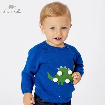  DB11771 dave bella jeseň zimné módne dieťa boys cartoon pletený sveter deti móda pulóver batoľa boutique topy