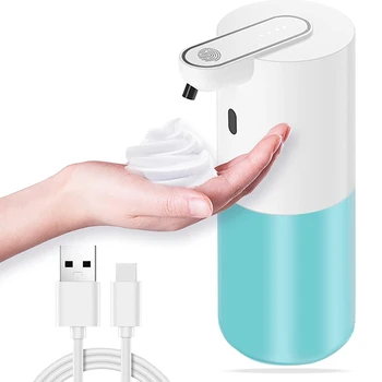  Automatický Dávkovač na Mydlo, USB Nabíjateľné S Touchless Infračervený Senzor, Pre Kúpeľňa,Wc,Kuchyňa,Pracovňa (400 ml )
