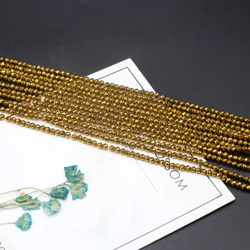  Prírodné Spinelovou farba pokovovanie Kameň Kolo sectionCrystal Žlté Guľôčky na Šperky, Takže DIY Náramok Pás Korálky 3 mm