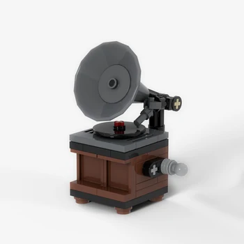  Moc Mini Vintage Record Player Retro Rádio Tradičné Disku Nostalgickú Spomienku Model Stavebné Bloky Dieťa Kreatívne Hračky, Darčeky